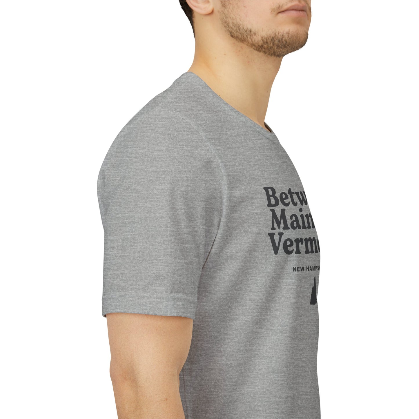New Hampshire "Between Maine and Vermont" Unisex Graphic Tee